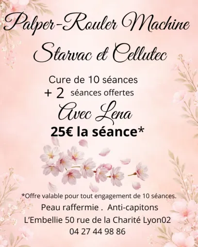 Offre pour du palper rouler avec une machine à Lyon, Lyon, L'Embellie - Centre de Beauté