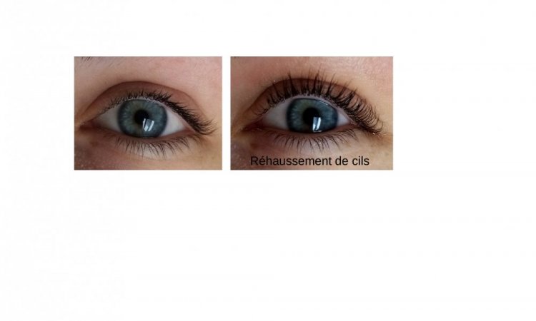 Réhaussement de cils avec teinture avant/après